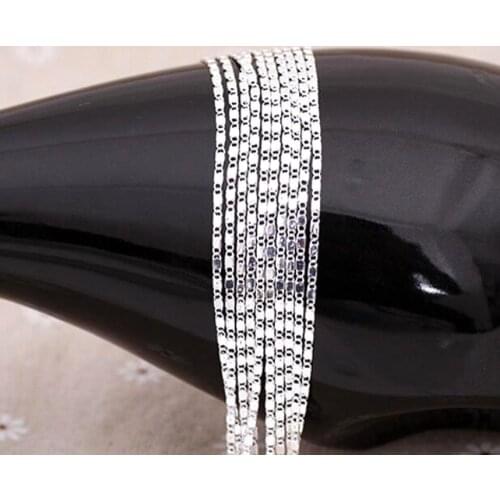 100PCS 16-30 inches Wholesale jewelry Lot 925 Silver colorColor Color SMOOTH Chain Necklace For Pendant