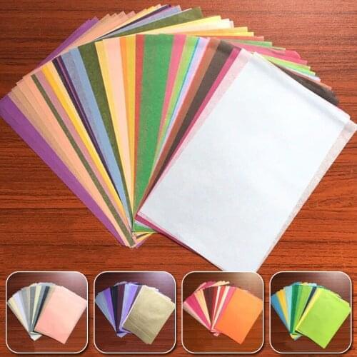 100 pcs A5 Flower Wrapping Papers Retro Multicolor Print Tissue Paper Bookmark Gift Wrapping Papers Floral Gift Packaging Paper