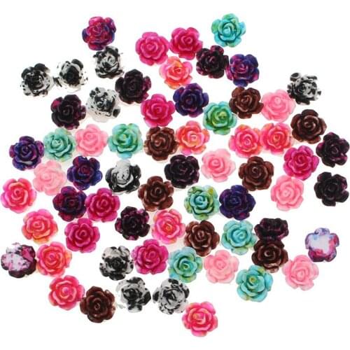100pcs Kawaii Resin Flowers Flatback Cabochon Scrapbook Craft Clear Embellishments DiyDecor For Headwear Phone Nail Art Stickers