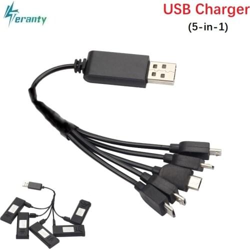 3.7v 500mA (5 in 1) Charger For Visuo Xs809 Xs809w Xs809hw SG700 DM107s S169 Multi-function charging Cable Rc Drone Spare Parts