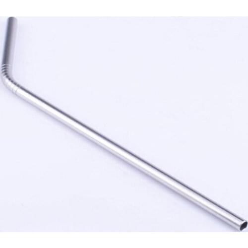 300pcs/lot 215x6x0.5mm Stainless Steel Straw 6mm Bend & straight Drinking Straws 8.5" With Thread High Quality