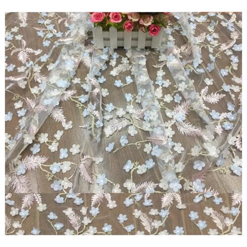 3D Lace French Tulle Lace Fabric With Beads Stones Embroidery Nigeria Lace FabricCX2021080118
