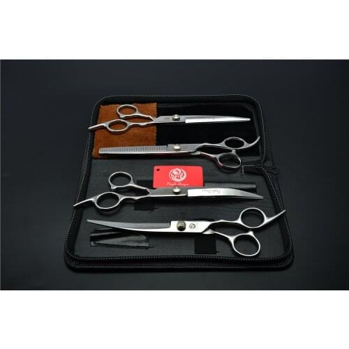 4Pcs Suit 6 Inch 17.5cm Professional Hair Hairdressing Scissors Cutting Shears + Thinning Scissors + Up&Down Curved Shears Z3001