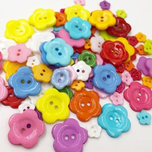 50Pcs 2 Holes Mixed Size Resin Buttons For Craft Flowers Sewing Buttons Scrapbook DIY Home Decoration Accessories PT185