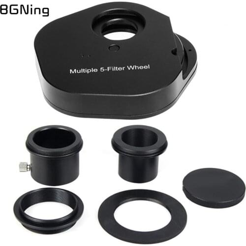 BGNing Eyepiece Filter Wheel Full Metal 1.25" Multiple 5 Position Fitting Color Lens Filter Mouting Set for Astronomy Telescopes