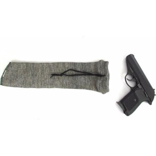 Tourbon Gun Accessories Tactical Silicone Treated Knit Pistol Socks Firearm Fishing Reel Cover Gun Protector Grey for Shooting