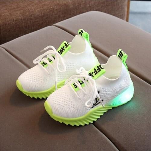 Childrens 2021 Sneakers Little Kid LED Sneakers Soft bottom Breathable Children Luminous Shoes Boys women shoes Running Shoes