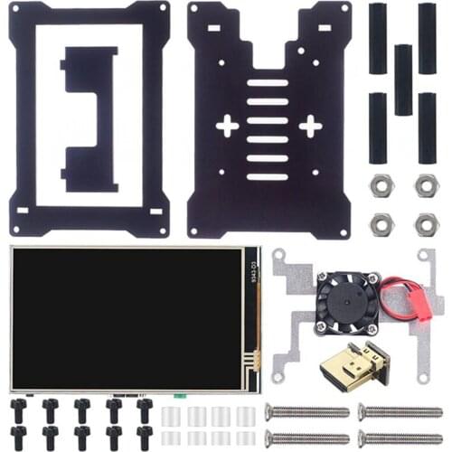 For Raspberry Pi 4 Touchscreen with Case & Fan, 4 Inch IPS Press Screen LCD Display, with Press Pen