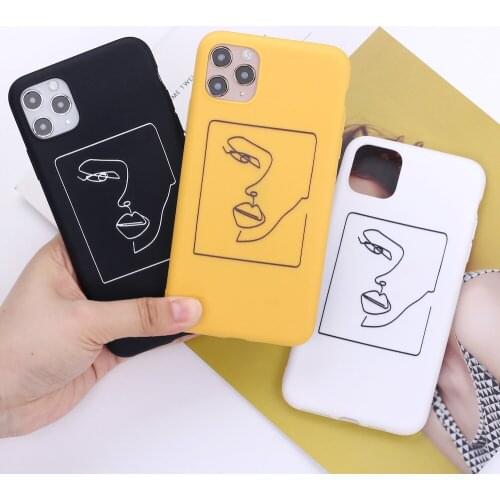 Elegant Girl Line Portrait Vintage Lover Phone Cover For iPhone 11 Pro Max X XS XR Max 7 8 7Plus 8Plus 12SE Soft Silicone Case