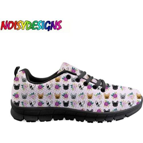 Frenchie French Bulldogs Dog purple lavender Pattern Sneakers Womens Flats Casual Air Mesh Shoes Breathable Female Flat Shoes