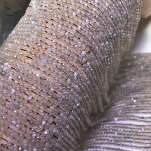 Moonstone round faceted 2mm gray color for DIY jewelry making 14inch loose beads FPPJ wholesale beads nature gemstone