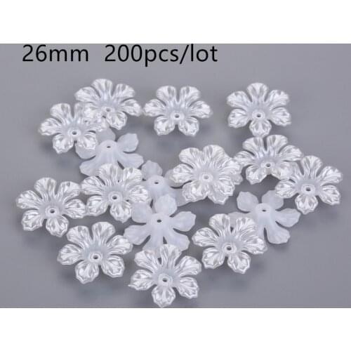 Big Size Ivory/White Color Imitation ABS Flower pearl Beads Caps For Jewelry Accessories DIY Receptacle sewing Beads