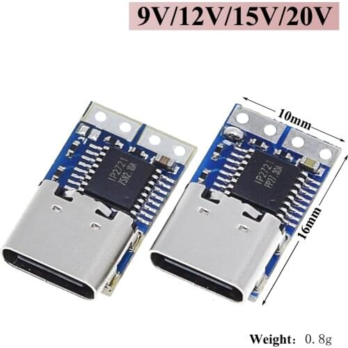 Type-C PD decoy module PD2.0 PD3.0 to DC DC trigger extension cable QC4 charger 9V 12V 15V 20V Fast Quick Charger Circuit Board