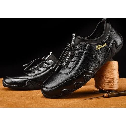 Spring Summer Mens Shoes Outdoor Footwear Men Shoes Sneakers Casual Leather Shoes Lace Up Driving Shoes Mens wild tide shoes