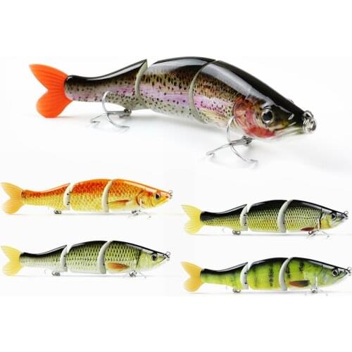Mmlong 6.5in Pike Fishing Lure High Imitation Artificial Swim Bait 3 Segment Crankbait Lifelike Fishing VMC Hook Tackle MML18B-S