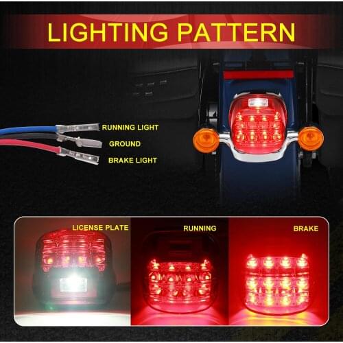 Motorcycle Led Headlight Red Brake Light Daytime Running Light For Harley Davidson Sportster Softail Dyna Lay Down Super Glid
