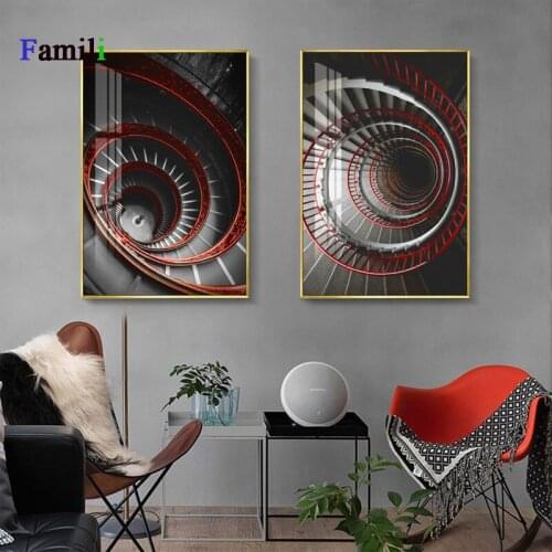 Stairs Posters Nordic Black White Wall Art Pictures Ladder Painting on Canvas Modern Minimalist Quadro Decorativo Home Decor