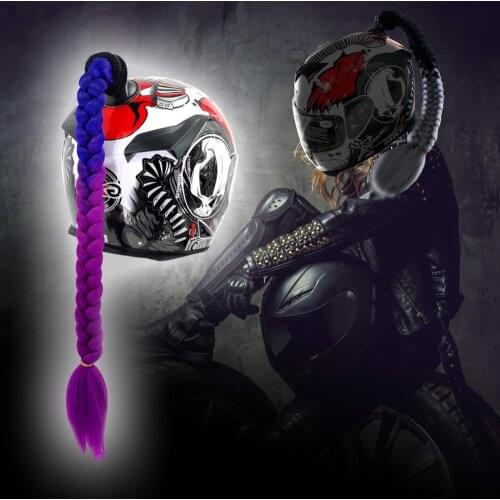 2020 New Motorcycle Helmet Braids Woman Braids Wig For Motorbike Helmets 22 Colors Twist Dual Pigtail Ponytail With Sucker Bow