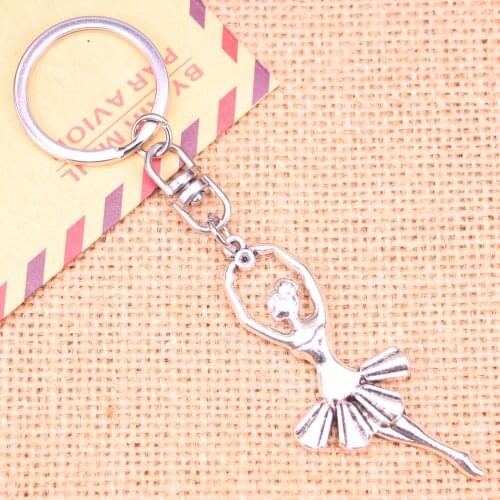 New Fashion Keychain 61*24 mm ballet dancer ballerina Pendants DIY Men Jewelry Car Key Chain Ring Holder Souvenir For Gift