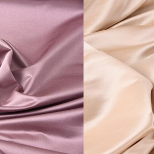 140CM Wide 35MM Champagne Purple Solid Color Silk Cotton Fabric for Autumn Spring Dress Coat Jacket Suit H686