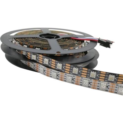 1M/5M WS2813 LED StripDual-signal wires Addressable Smart led pixel strip 30/60/144 leds/m DC 5VIP20/IP65/IP67 Black White PCB