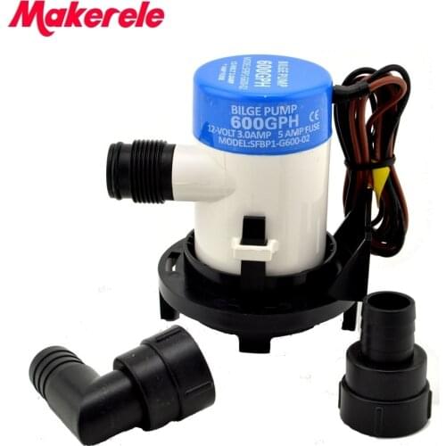 3/4" hose MKBP-G600-02 marine New 12/24V Seaflo Submersible Bilge Pump 600 GPH with Retail Box and Manuel Free Shipping