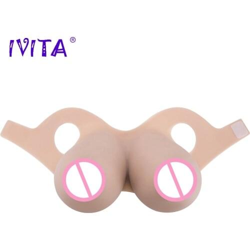 IVITA 16KG Realistic Silicone Breast Forms Fake Boobs For Crossdressers Drag Queen Shemale Transgender Fashion Silicone Breasts