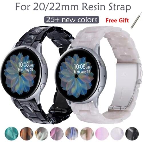 20mm 22mm Resin Strap for Samsung galaxy watch 3 46mm Active 2 40mm 44mm Watchbands Gear S3 replacement bracelet for huawei gt2