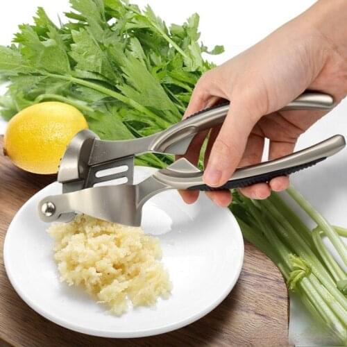 Stainless Steel Garlic Ginger Press Crushed Garlic Paste Masher Ginger Kitchen Tool Manual Hand Squeeze Minced Garlic