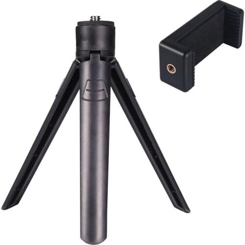 Mini S Size Desktop Table Tripod Desk Lazy Phone Bracket Stand Holder Tripods With Phone Clamp Bracket for Mobile Phone