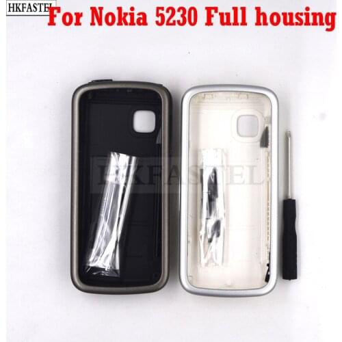 High Quality cover For Nokia 5230 New Full Complete Mobile Phone housing case + Keypad replacement parts +Tools, free shipping