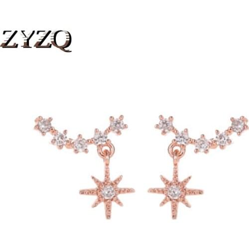 ZYZQ Korean Stylish Stud Earrings For Women Romantic Star Shaped Daily Wear Girls Prefer Accessories Dating Stud Earrings