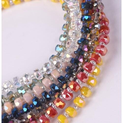 1 Strand 6mmx3.5mm Flat Round Faceted Crystal Glass Spacer Beads Lot For Jewelry Making DIY Crafts
