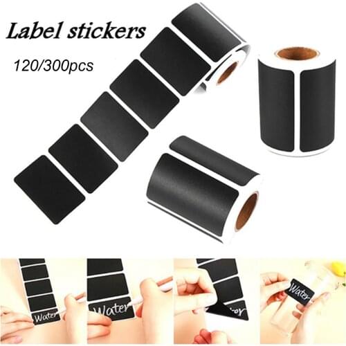 120/300Pcs DIY Jars Can Bottle Writing Labels Removable Waterproof Blackboard Stickers Scrapbooking Decor Kitchen Accessories