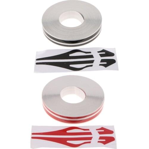 2pcs 12mm 5'' Automotive Pinstripe Tape - DIY Car Sticker Decal Vinyl - Black & Red