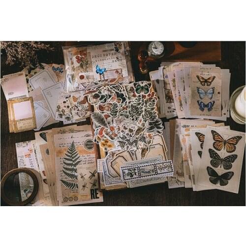 200 Sheets Retro Literature Art Memo Pad Scrapbooking Decoration Material Package Washi Paper Sticker Stationery Supplies