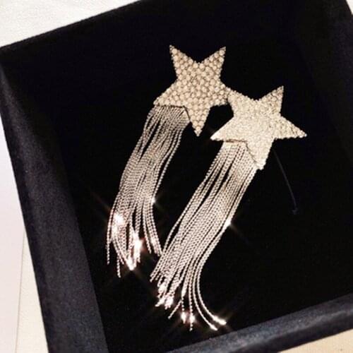 2021 New Arrival Zinc Alloy Trendy Women Dangle Earrings Star-studded Fringed Earrings Female Long-style Jewelry Gift