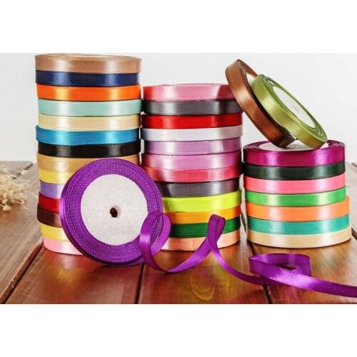 22Meters/Lot 10mm Satin Ribbons Wedding Christmas Halloween Decoration Birthday Party Gift Wrapping Ribbon DIY Crafts Bow Fabric