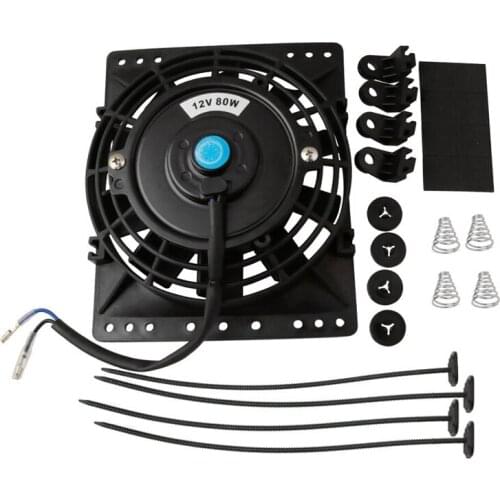 6 Inch Slim 650CFM Radiator Cooling Fans Universal Slim Pull Push 12V 80W Direct Replacement Electric Fan with Mount Kit