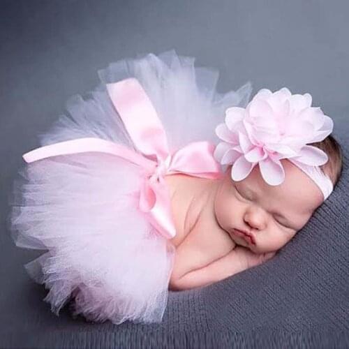 ARLONEET 2pcs Newborn Baby Girls Boys Costume Photo Photography Prop Outfits Skirt +Headband Baby photo set props CO29