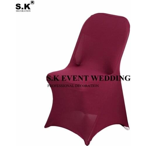 White Black Spandex Stretch Folding Chair Cover For Wedding Banquet Event Decoration