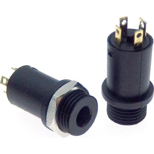 Free shipping 10PCS 3.5mm 4 Channel Female Headphone Stereo Jack Panel Mount Connector Audio Video Vertical Socket Gold Plated