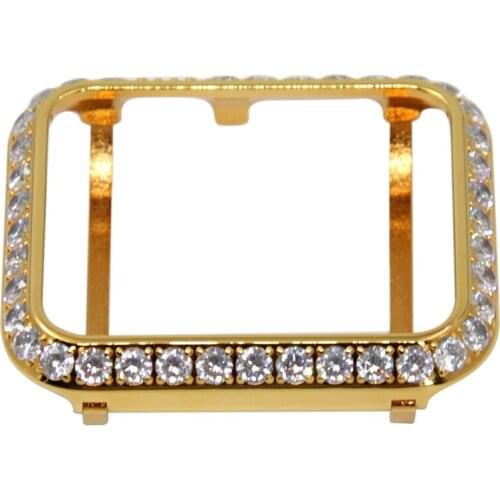 Callancity for Apple Watch series 3 series 2 series 1 diamond case bezel crystals handwork inlaid black platinum plating