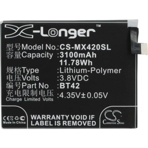 Cameron sino 3100mah battery for MEIZU M1 Note BT42 Mobile, SmartPhone Battery
