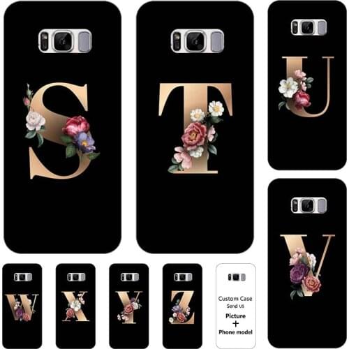 Flower 26 English Name Letters Custom Initial Case For Samsung Galaxy S8 S 8 G9500 S8 Plus S8+ SMG955 Soft Silicone Cover