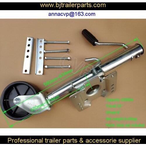 CVP quality trailer jockey wheel, trailer jack, single wheel jockey wheel,1000lbs, travel 10 inch side-swing 6" poly wheel