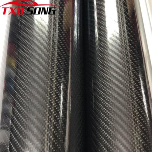 Good quality 6D Glossy Carbon Fiber Vinyl Wrap Car Wrapping Film With Air Release Glossy Carbon 6D like Real Carbon Film