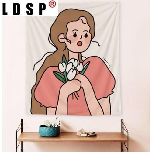 LDSP Girls Sweet Princess Dorm Tapestry Wall Hanging Covering Rugs Background Cloth Beach Mat Blanket Art Bedroom Home Decor