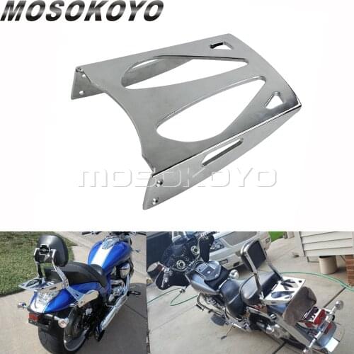 2006-2016 For Suzuki Boulevard M109R M109R Chrome Motorcycle Rear Detachable Backrest Luggage Rack Holder 2008 2012 2013 2014