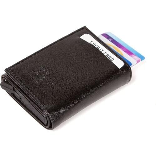 Leyl Automatic Mechanism Credit Business Card Holder Money Wallet Artificial Leather High Quality Кошелек Мужской